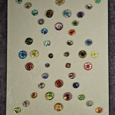 Sale Photo Thumbnail #194: A Collection of Approximately 42 Vintage and Antique Colored Glass Buttons