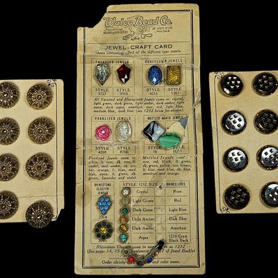 Sale Photo Thumbnail #313: A Group of Vintage Walco Bead Co. Jewel-Craft Sample Findings and Decorative Button Cards