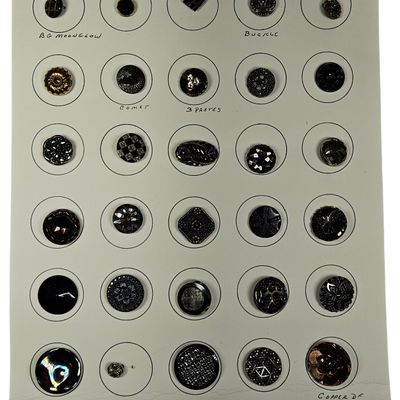 Sale Photo Thumbnail #240: A Collection of 30 Victorian and Edwardian Era Black Glass Buttons