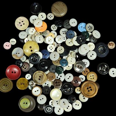 Sale Photo Thumbnail #379: An Assortment of Vintage and Antique Buttons in Mixed Materials