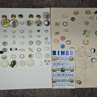 Sale Photo Thumbnail #289: A Collection of Antique and Vintage Satsuma and Glass Buttons on Display Cards