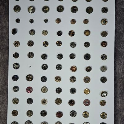 Sale Photo Thumbnail #205: An Assortment of Antique and Vintage Decorative Metal and Glass Sewing Buttons