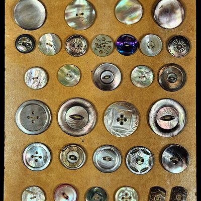 A Collection of Antique and Vintage Carved Mother of Pearl and Shell Buttons
