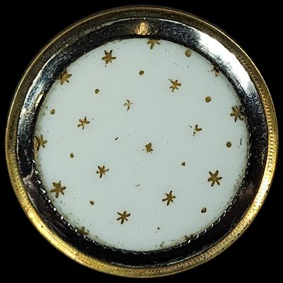 Antique Mixed Metal and Glass Celestial Star Motif Button