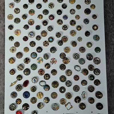 A Collection of Antique and Vintage Enamel and Metal Sewing Buttons