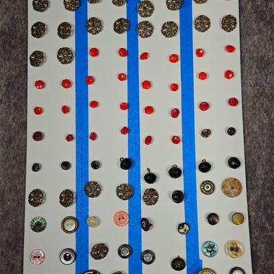 Sale Photo Thumbnail #265: A Collection of Victorian Style Steel Cut Red Glass and Black Glass Buttons