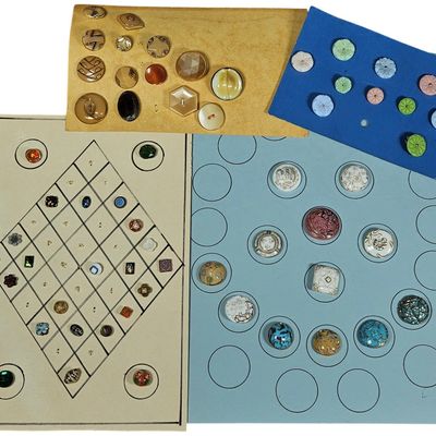 Sale Photo Thumbnail #105: An Assortment of Vintage and Antique Buttons on Four Display Cards
