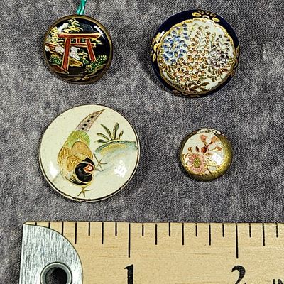 A Group of Four Japanese Satsuma Ceramic Buttons
