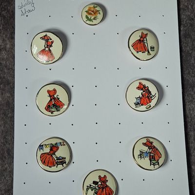 A Collection of Seven Ceramic Studio Buttons Shirley Shaw