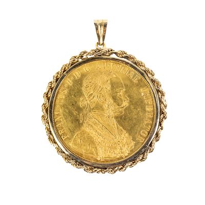Sale Photo Thumbnail #45: 1915 Francis Joseph 4 Ducat Gold Coin Pendant