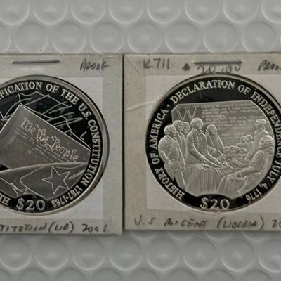 Sale Photo Thumbnail #8: 00, 01 & 06 Republic of Liberia Silver Proof Coins