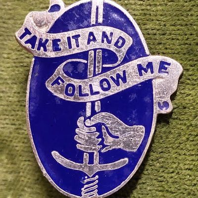 sterling silver WWII army infantry pin