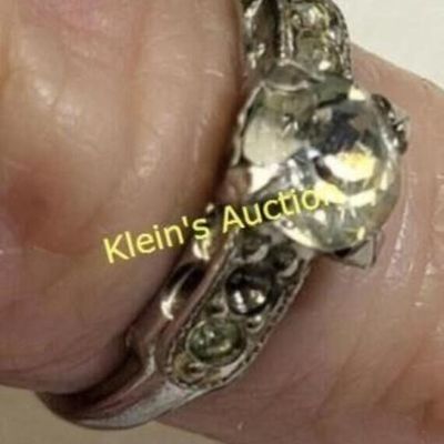 Antique sterling silver ring engagement CZ?