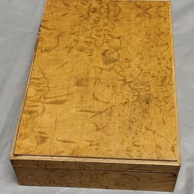 rare 1938 burl wood promo box bayers anniversary