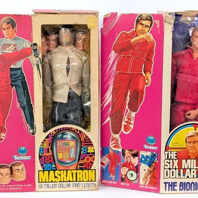 Vintage Kenner The Six Million Dollar Man Maskatron and Bionic Man Figures