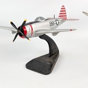 (3) Model Aircraft Replicas on Display Stands