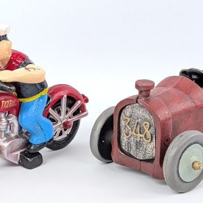 Reproduction Andy Gump Car and Popeye Motorcycle