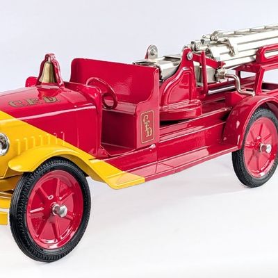 Restored Buddy L International Aerial Ladder Fire Truck