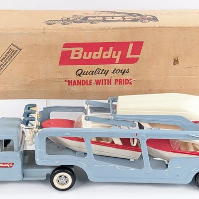 Buddy L No. 5466 Self Loading Boat Hauler Truck w/ Box