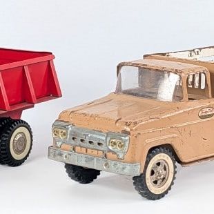 Tonka Farms Stake Bed Truck with Trailer and Buddy L Dump Truck