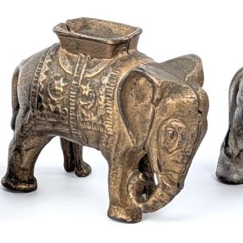 (3) Cast Iron Elephant Still Banks