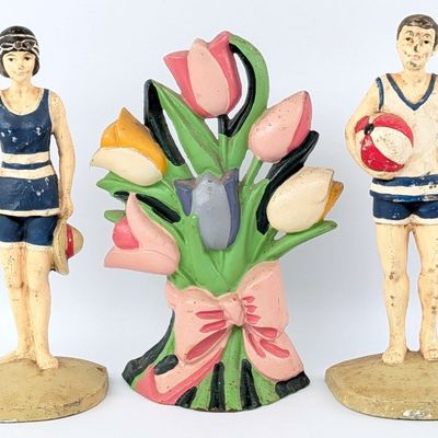 (3) Cast Iron Door Stops