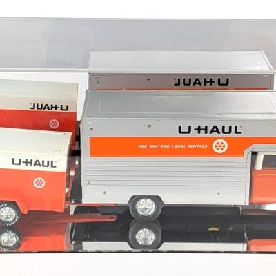 Nylint U-Haul Box Truck with Trailer in Display Case