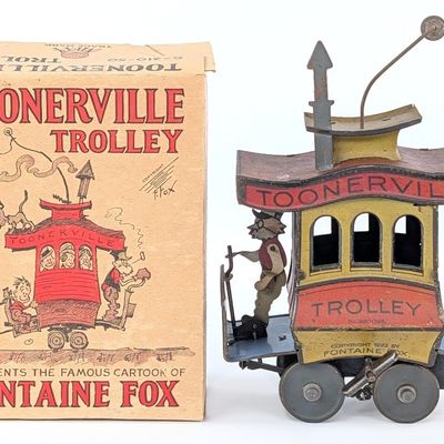 Nifty Tin Windup Toonerville Trolley w/ Box