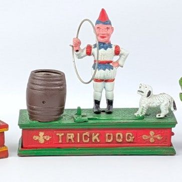 (3) Reproduction Dog Mechanical Banks