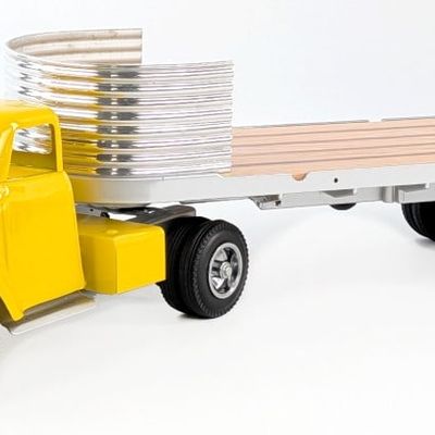 Custom Tonka Truck with Flatbed Trailer