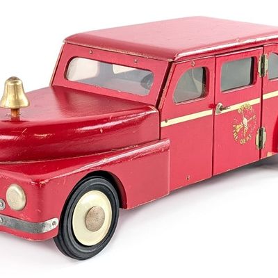 Buddy L Wood Toys Fire Chief Car with Siren