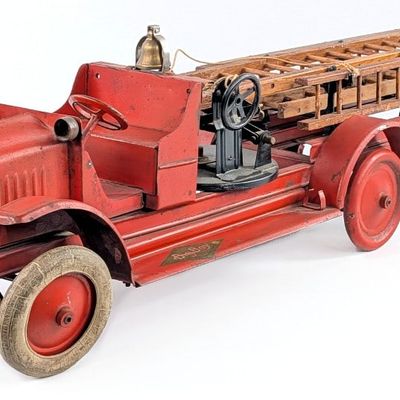 Original Kelmet White Big Boy Aerial Ladder Fire Truck