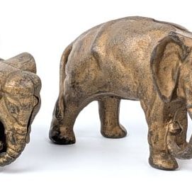 (4) Cast Iron Elephant Still Banks