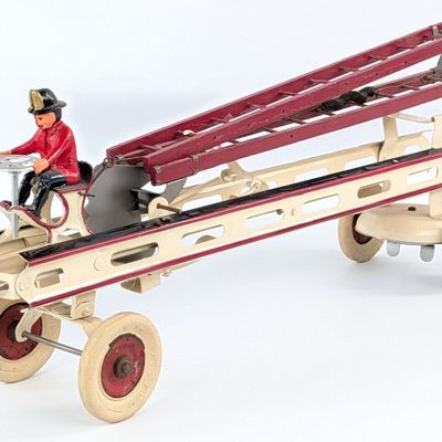 Restored Kingsbury Toys Aerial Ladder Fire Truck