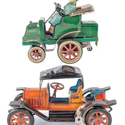 (2) Tin Old Timer Cars