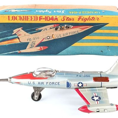 Japan Tin Friction Lockheed F-104A Star Fighter with Box