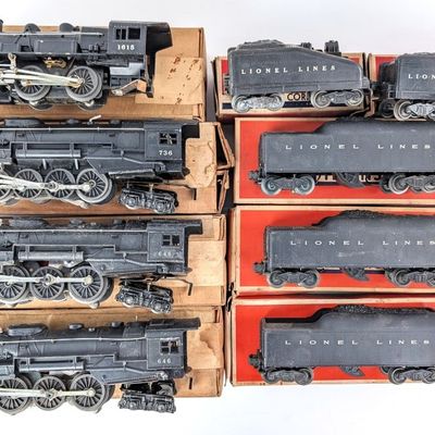 Lionel Engines and Tenders with Boxes
