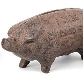 (3) Cast Iron Pig Still Banks