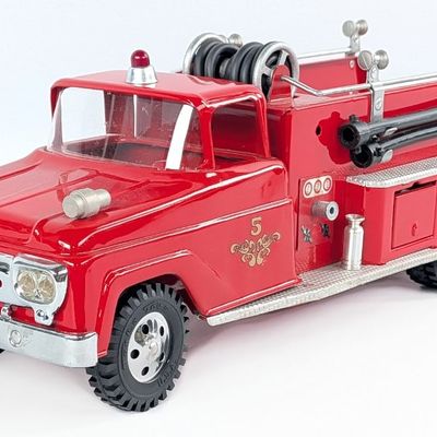 Restored Tonka Suburban Pumper No. 5 Fire Truck - Red