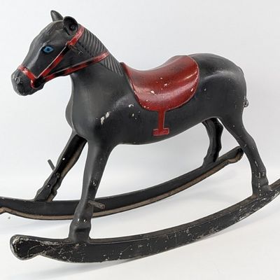 Vintage Cast Metal Rocking Horse