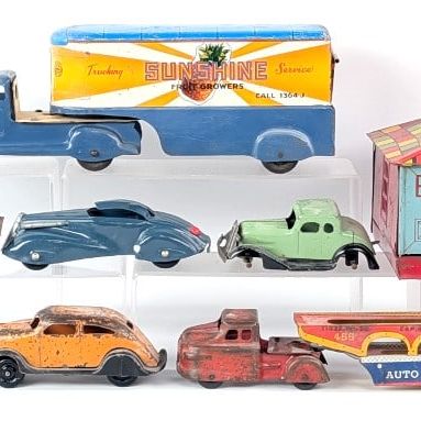 Marx Trucks, Automobiles, and Honeymoon Garage