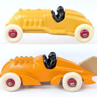 (2) Hubley Cast Iron Racer