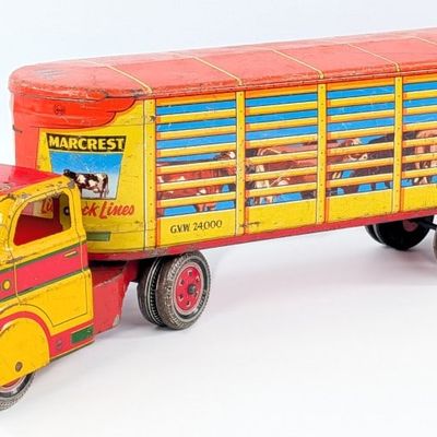 Marx Marcrest Livestock Lines Truck & Trailer