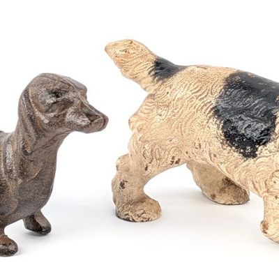Cast Iron Cocker Spaniel and Dachshund Dogs