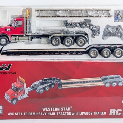 1/16 Die-Cast Masters Western Star Heavy haul Tractor with Lowboy Trailer