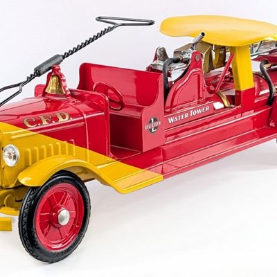 Restored Buddy L Ride-On Water Tower Fire Truck