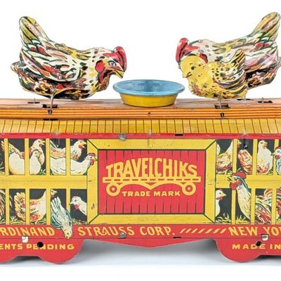 Ferdinand Strauss Tin Windup Travelchiks Train Car