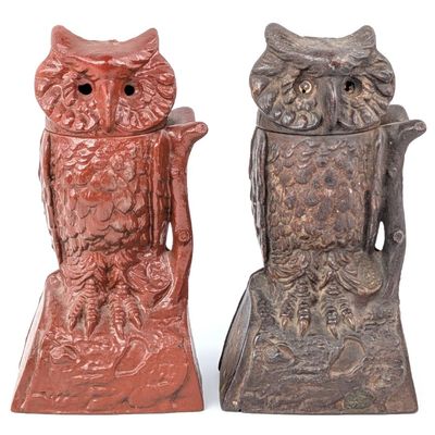 (2) Owl Turns Head Mechanical Banks
