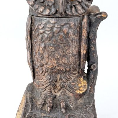 Cast Iron Owl Mechanical Bank