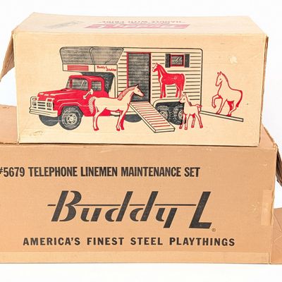 Buddy L 5679 Telephone Lineman Box and 5463 Horse Van Bux